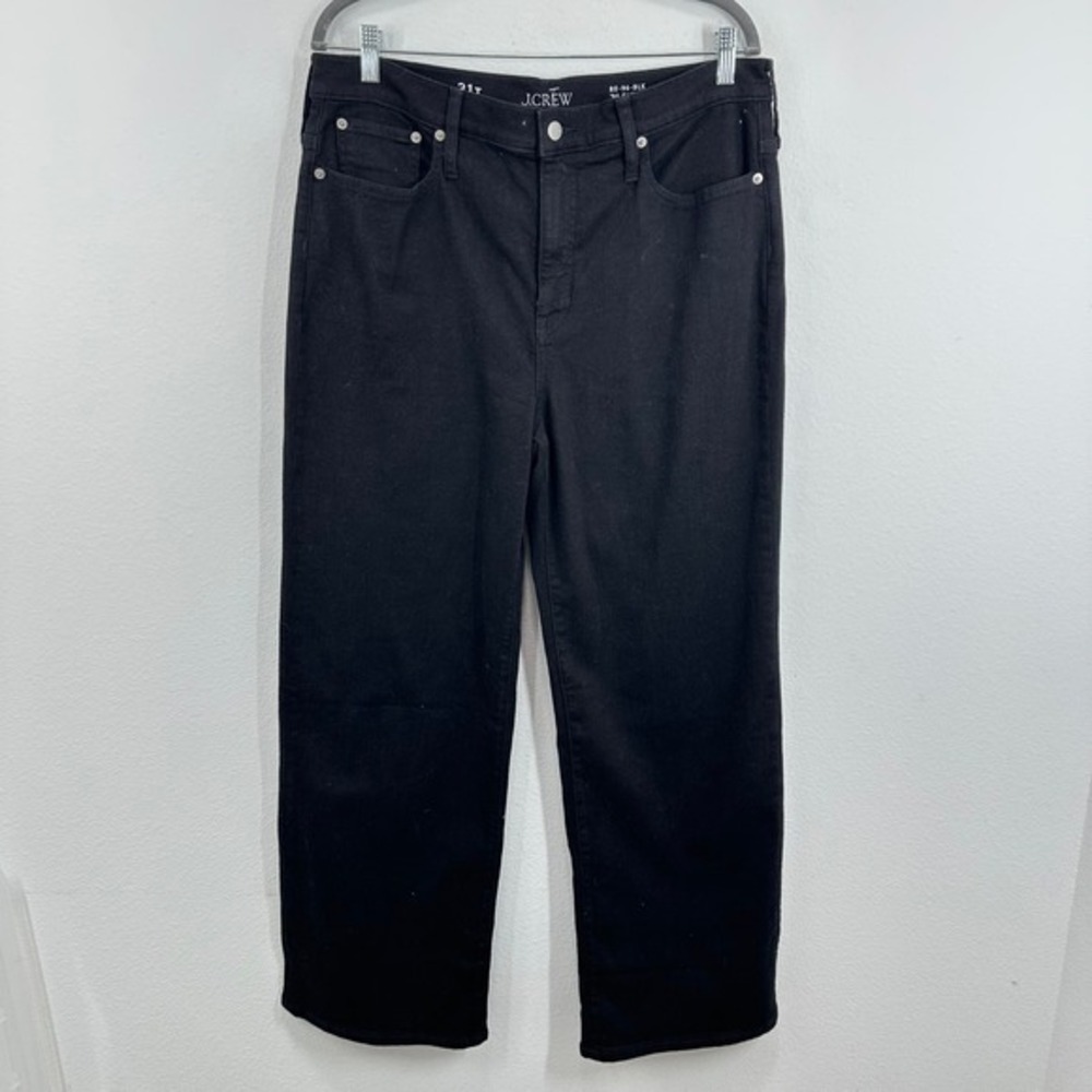 J.‎ Crew Size 31 Tall '96 Slim Wide Leg Cropped Jeans Tall Black High Rise NWT